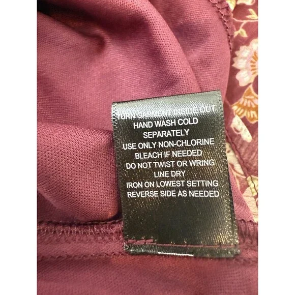 Womens Wine Chiffon Floral Mini Fit & Flare Dress Juniors L - Picture 15 of 15